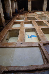 Image showing Old tannery in Fez, Morocco