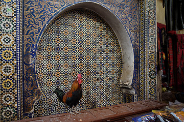 Image showing Traditional Moroccan market (souk) in Fez, Morocco