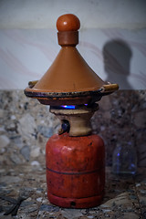 Image showing Traditional moroccan tagine making on gas bottle