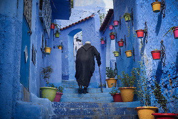 Image showing Chefchaouen, the blue city in the Morocco.