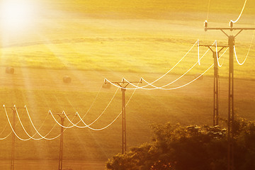 Image showing beautiful sunlight over the fields