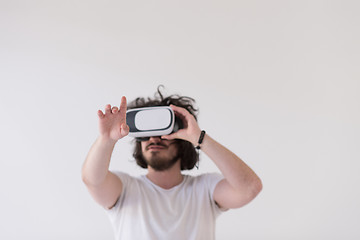 Image showing Man using headset of virtual reality