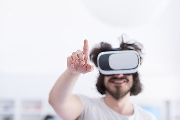 Image showing man using VR-headset glasses of virtual reality