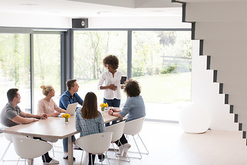 Image showing Multiethnic startup business team on meeting