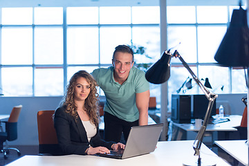 Image showing designers in the night startup office