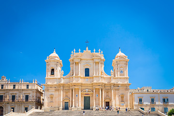 Image showing NOTO, ITALY - 21th June 2017: tourists in front of San Nicolò C