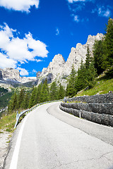 Image showing Mountain road in Dolomiti region - Italy