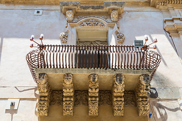 Image showing NOTO, ITALY - Detail of Baroque Balcony, 1750