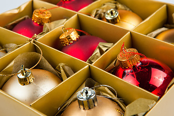 Image showing Christmas decorations fine stored in a box, ready for use