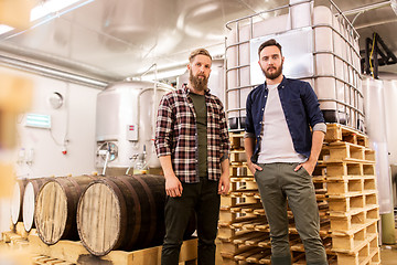 Image showing men at craft brewery or beer plant