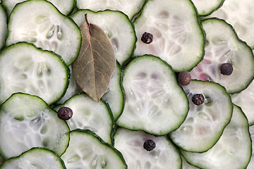 Image showing Fresh cucumber slices