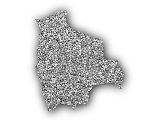 Image showing Map of Bolivia on poppy seeds