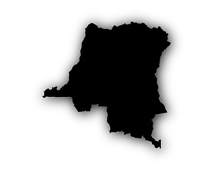 Image showing Map of the Democratic Republic of the Congo with shadow