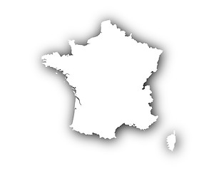 Image showing Map of France with shadow