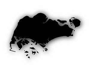 Image showing Map of Singapore with shadow