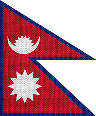 Image showing Flag of Nepal on old linen