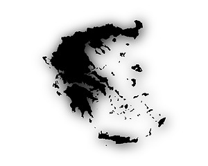 Image showing Map of Greece with shadow