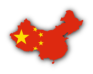 Image showing Map and flag of China