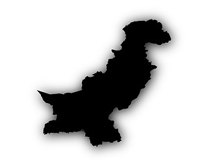 Image showing Map of Pakistan with shadow