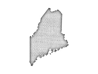 Image showing Map of Maine on old linen