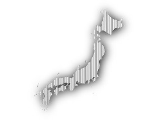 Image showing Map of Japan on corrugated iron