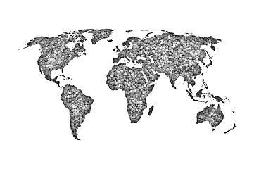 Image showing Map of the world on poppy seeds