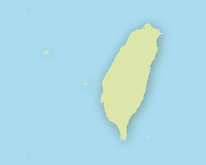 Image showing Map of Taiwan with shadow