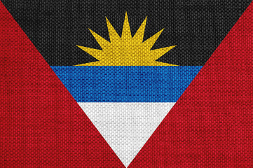 Image showing Flag of Antigua and Barbuda on old linen