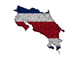 Image showing Map and flag of Costa Rica on poppy seeds