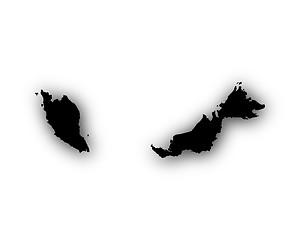 Image showing Map of Malaysia with shadow