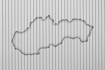 Image showing Map of Slovakia on corrugated iron