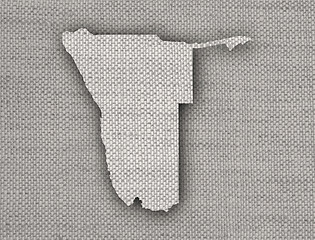 Image showing Map of Namibia on old linen
