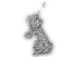Image showing Map of Great Britain on poppy seeds,