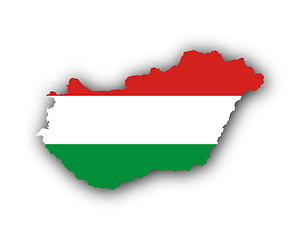 Image showing Map and flag of Hungary