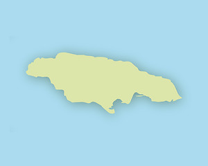 Image showing Map of Jamaica with shadow