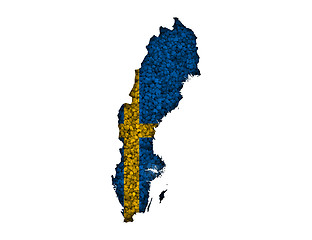 Image showing Map and flag of Sweden