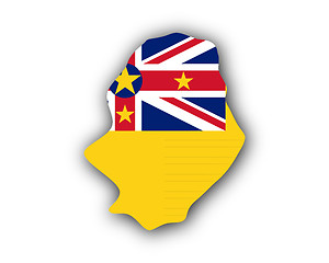 Image showing Map and flag of Niue