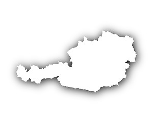 Image showing Map of Austria with shadow