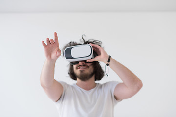 Image showing Man using headset of virtual reality