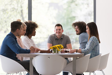 Image showing Multiethnic startup business team on meeting