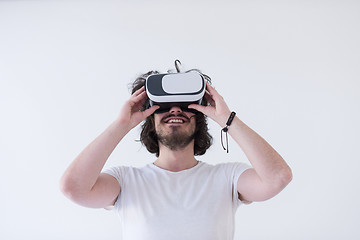 Image showing Man using headset of virtual reality