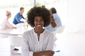 Image showing Multiethnic startup Business Team At A Meeting at modern office 