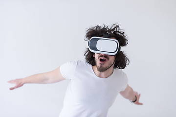 Image showing Man using headset of virtual reality