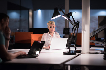 Image showing designers in the night startup office