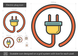 Image showing Electric plug line icon.