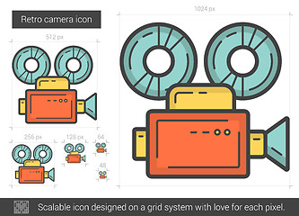 Image showing Retro camera line icon.