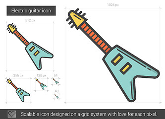 Image showing Electric guitar line icon.