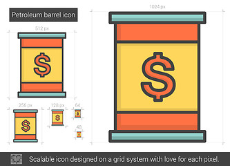 Image showing Petroleum barrel line icon.