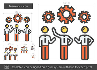 Image showing Teamwork line icon.