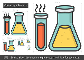 Image showing Chemistry tubes line icon.